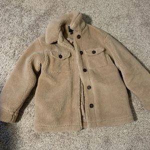 Sherpa thick and warm coat, milk tea brown size L teddy coat